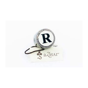 147R-WW ANELLO ARGENTO CROMATO NERO LETTERA R