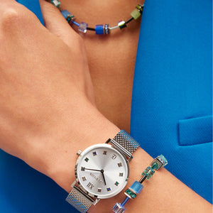 2838/30-0705 cdl geocube blu-green bracelet silver