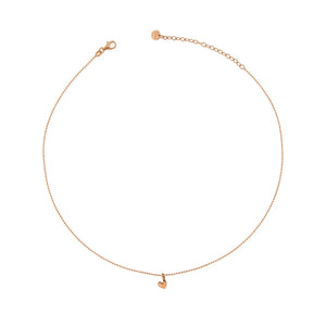 GR-002 CUO COLLANA CUORE BOMBATO ORO ROSATO