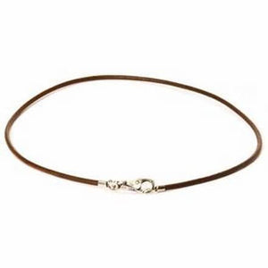 TLENE-00005 COLLANA CUOIO MARRONE 45 CM