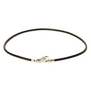 TLENE-00006 COLLANA CUOIO NERO 45 CM