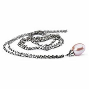 TAGFA-00050 COLLANA FANTASIA CON PERLA ROSA 70 CM