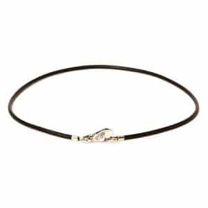TLENE-00004 COLLANA IN CUOIO NERO 50 CM