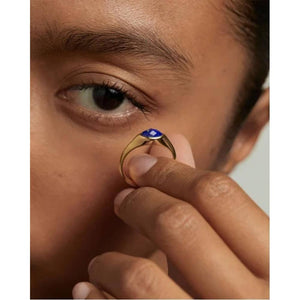 Nomad lapis lazuli stamp ring
