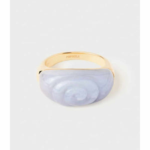 an01-c59-14 anello agata dal pizzo blu shell