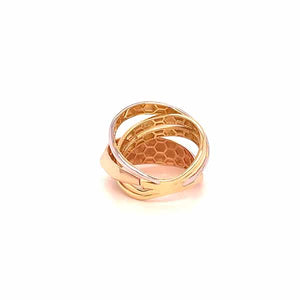 Anello fascia con 3 colori dell'oro 18kt