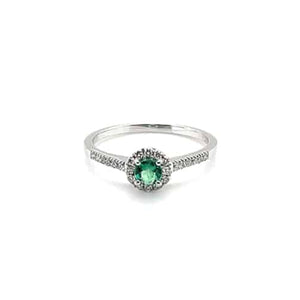 Anello con smeraldo round e brillanti