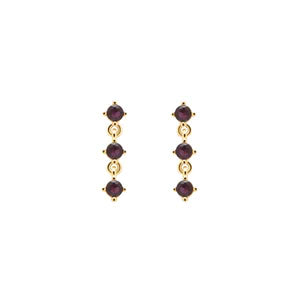 AR01-244-U PDP CAVALIER SCARLET EARRINGS GOLD