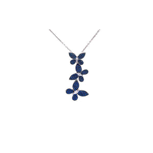 B101GCZA GIROCOLLO CON FARFALLE E PIETRE BLU