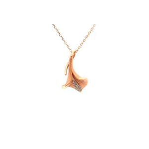 B237GC catenina con calla in oro rosato e zirconi