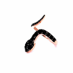B247 ANELLO SERPENTE CON ZIRGONI NERI