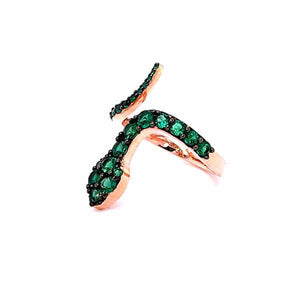 B247AN ANELLO SERPENTE CON ZIRGONI VERDI
