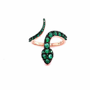 B247AN ANELLO SERPENTE CON ZIRGONI VERDI