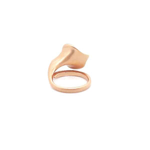B324AN anello oro rosato con giglio e zirconi bian