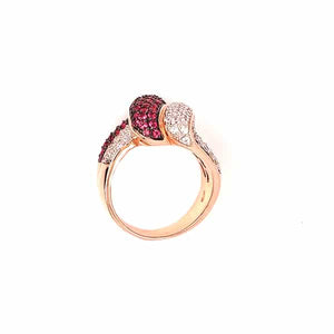 B500AN ANELLO ARGENTO BAGNO ROSA PIETRE DI COLORE