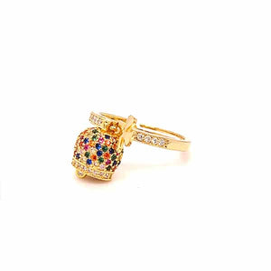 B501AN ANELLO BAGNO ORO GIALLO CON CAMPANELLA