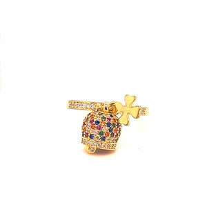 B501AN ANELLO BAGNO ORO GIALLO CON CAMPANELLA