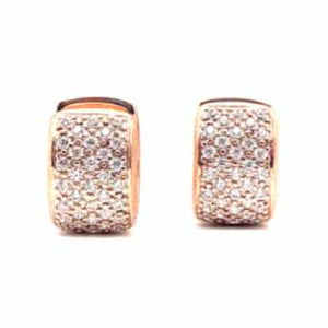 B556OR orecchini oro rosato  con zirconi bianchi