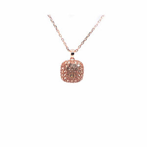 B559GC catenina in oro rosato con ciondolo quadrat