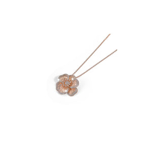 B65GC COLLANA CON FIORE ORO ROSATO