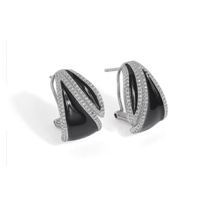 B79NOR ORECCHINI IN ARGENTO 925 E SMALTO NERO