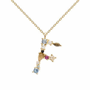 CO01-101-U I AM F GOLD NECKLACE