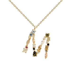 CO01-108-U I AM M GOLD NECKLACE