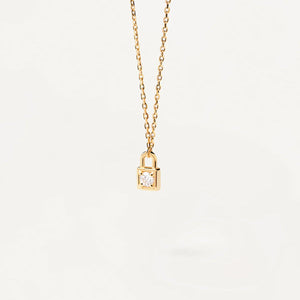 co01-487-u Padlock Gold Necklace
