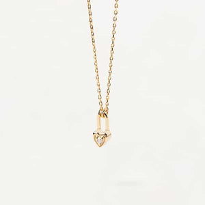 co01-510-u Hearth Padlock Gold Necklace