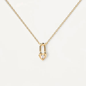 co01-510-u Hearth Padlock Gold Necklace