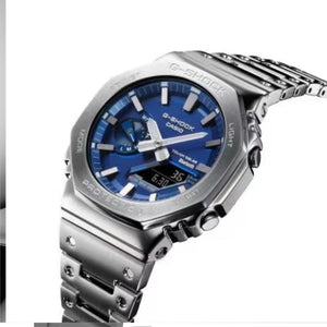 gm-b2100ad-2aer g-shock uomo acciaio quadrante blu