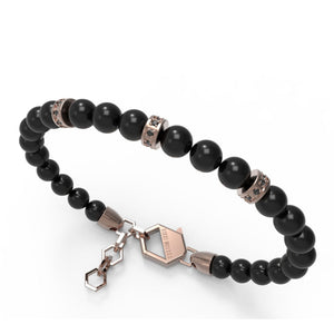 perb28br Bracciale acciaio, ceramica e diamanti gr
