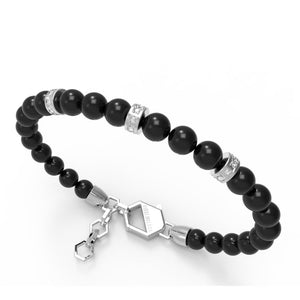 perb28ww Bracciale acciaio ceramica e green diamon