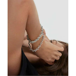 pu02-682-u bracciale catena argentata e corda sky