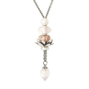 Collana d'argento con quarzo rosa
