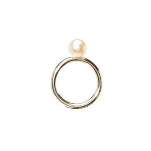 Anello con perla bianca 14